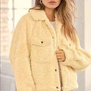Free people teddy cream swing coat